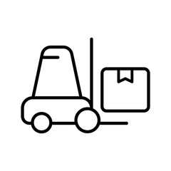 Forklift in line style icon. Forklifts PNG symbol. Warehouse forklift truck signs. vector illustration for apps and website