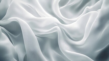 Obraz premium Abstract white lines curving into a flowing wave pattern, creating a smooth, rhythmic design that exudes elegance and serene motion