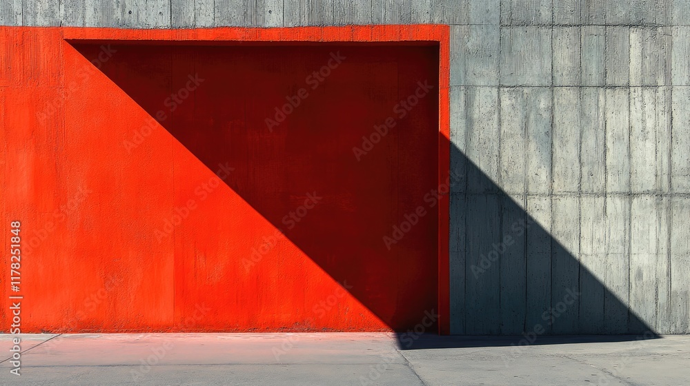 Aufkleber An abstract minimalist scene with geometric forms on a concrete background, the shadows creating striking visual contrast and emphasizing clean lines and simplicity