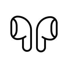 Earbuds in line style icon. Handsfree PNG symbol. Earphones, Air Pods signs vector illustration for apps and website