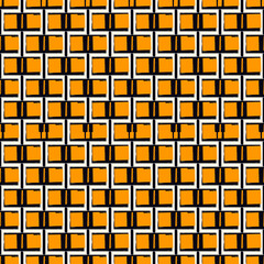 Paint brush squares background. Seamless pattern. Hand drawn geometric ornament. Freehand backdrop. Checks motif wallpaper. Digital paper. Textile print. Web design. Abstract image. Vector art work.