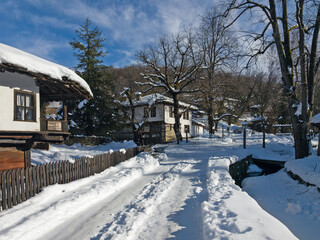 Fototapeta premium Winter view of village of Bozhentsi, Bulgaria