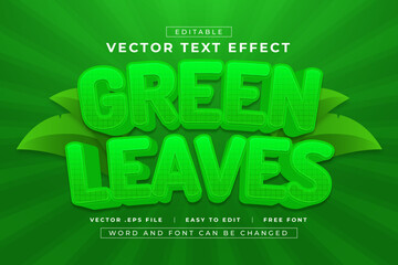 Green Leaves 3D Editable Text Effect