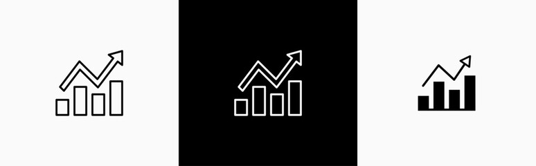 Growing graph in line style icon. Growths chart in flat style symbol. Profit growing signs vector illustration for apps and website