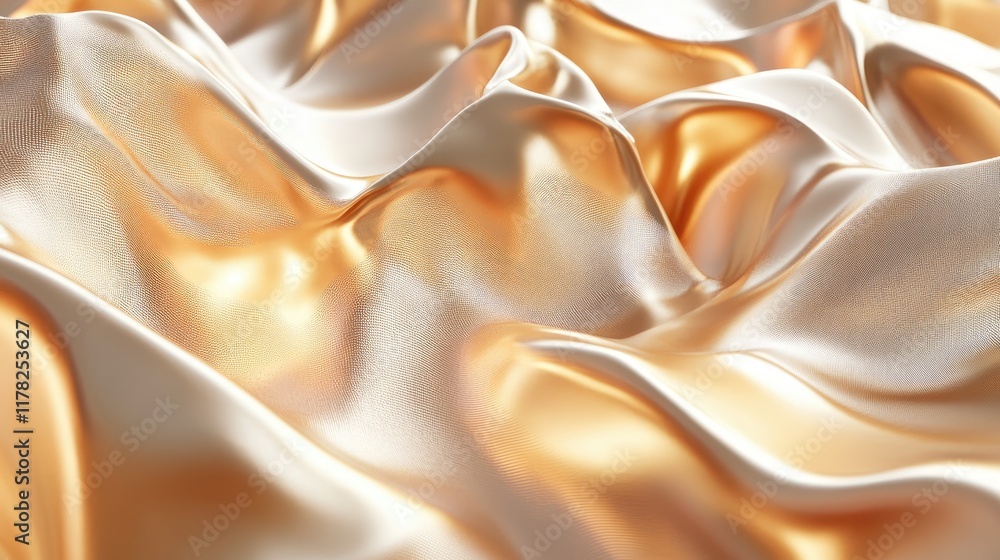 Aufkleber Crumpled gold metallic foil surface with a dynamic texture, highlighting the intricate patterns and light reflections, ideal for abstract and modern art visuals