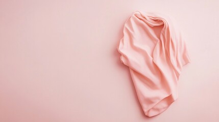 Obraz premium Soft pink fabric draped on a pink background.