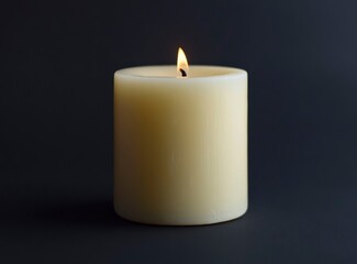 A white candle burning in the dark, isolated against a black background. This high-resolution, high-detail, high-quality image was the winner of a stock photo contest