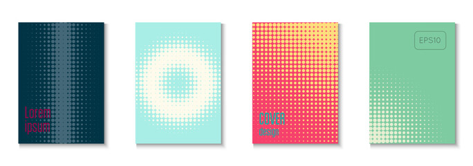 Dot Texture Set. Summer Art In Minimal Design. Linear Shapes In Annual Frame. Graphic Flyer. Minimalist Business Template. Geometric Abstract Poster. Trendy Dot Texture