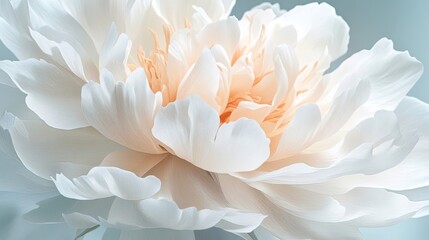 Obraz premium Delicate White Peony Flower Soft Petals Bloom