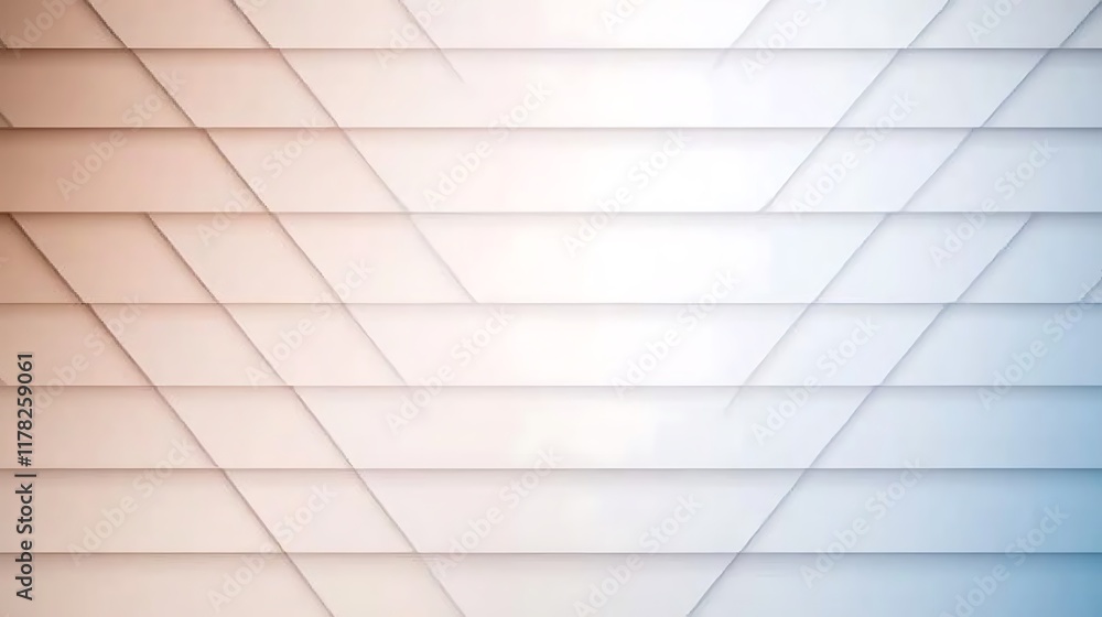 Poster abstract background with layered geometric shapes in soft peach and blue tones.