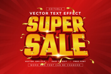 Vector Super Sale 3D Editable Text Effefct