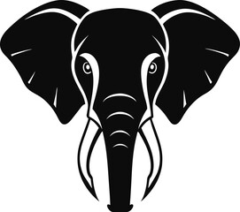 Elephant head silhouette illustration design, vector graphic, isolated icon