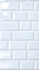 Wall of Glossy Off-White Rectangular Tiles