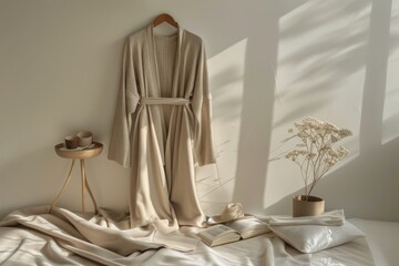 Cozy minimalist interior with soft textures