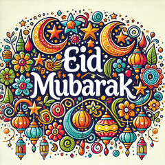 Eid Mubarak vector, muslim holiday