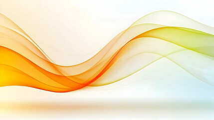 Serene Orange and Green Abstract Wave Design