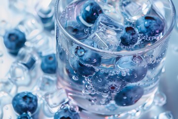 Refreshing blueberry sparkling water