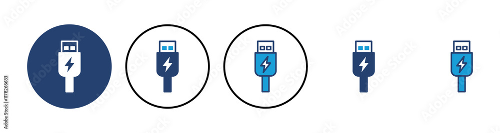 Poster usb icon vector. flash disk icon vector