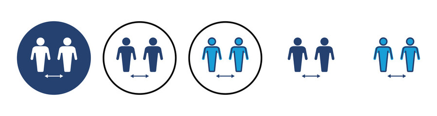 Social distance icon vector. social distancing icon. self quarantine sign