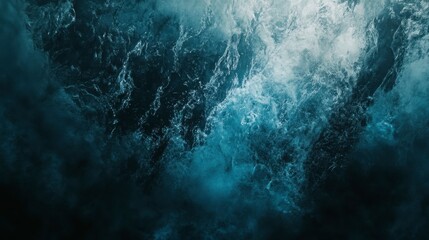 Obraz premium Abstract Ocean Waves Teal Deep Dark Swirling Underwater