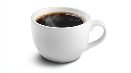 Steaming cup of black coffee. Perfect morning brew.