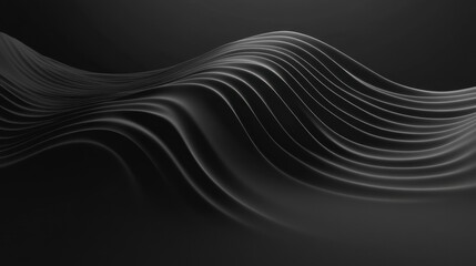 Abstract Dark Gray Waves Background - Minimalist Design