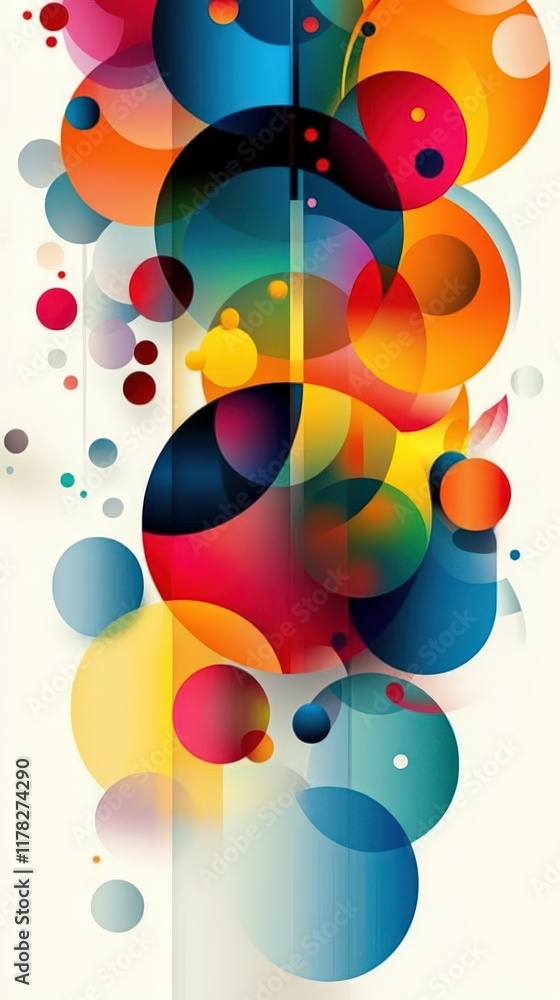 Poster vibrant colorful circles creating dynamic visual harmony