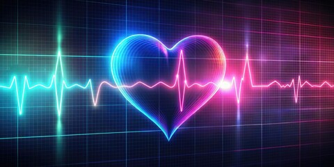 Faint ECG signal reveals low-light heart rhythm, crucial for cardiac monitoring and vital healthcare.