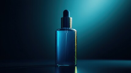 Fototapeta premium Blue cosmetic oil product mockup