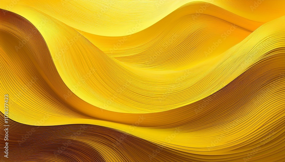Poster vibrant yellow waves create a mesmerizing abstract pattern evoking a sense of fluid motion and energ