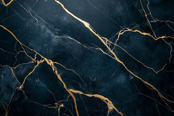 black marble with golden lines background.
