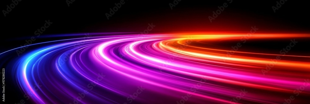 Poster abstract light trails: dynamic speed and movement