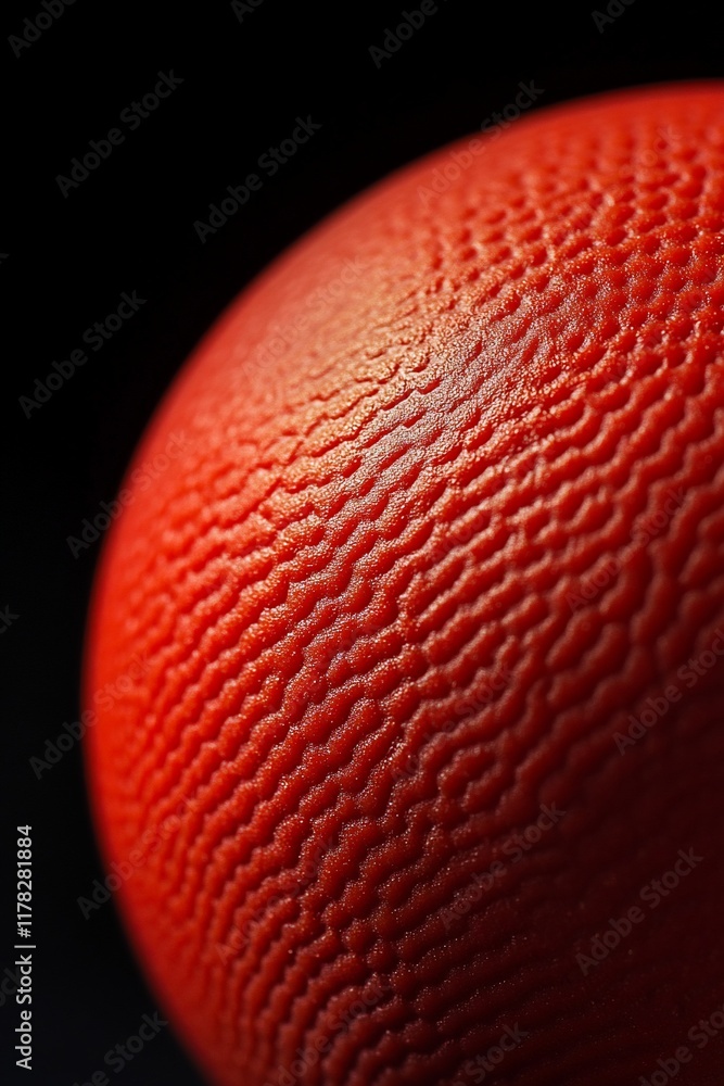Poster Close-up of a textured red sphere, showing intricate surface details.