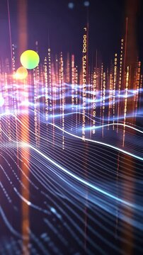 Abstract representation of digital data flow and connectivity in a vibrant visual display