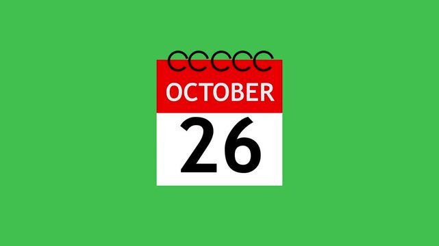 october month calender. calender simple icon animation date change time month. Boost your productivity and impress clients with this sophisticated calendar animation. Date counting calendar.
