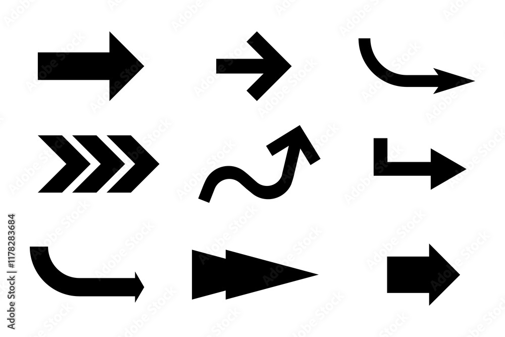 Aufkleber directional arrow icon. outward pointing arrows. vector graphic flow. simple arrow styles.
