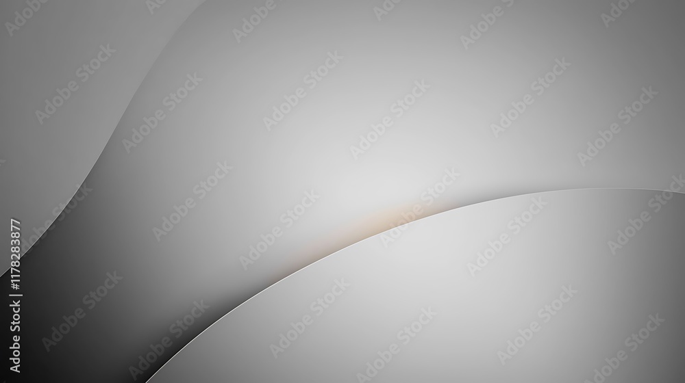 Poster abstract grayscale background with smooth, flowing curves and subtle lighting effects.