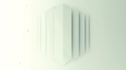 Abstract hexagonal geometric pattern with vertical lines and subtle light green hue on a white background.
