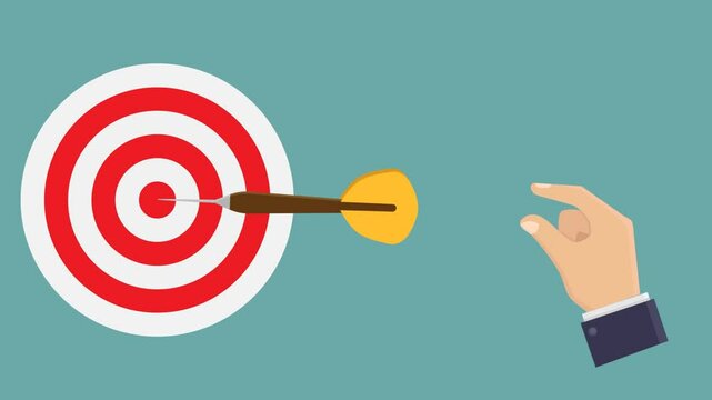 Business target goals. arrow flying to the target board
