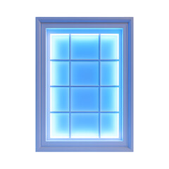 Interactive LED-lit Window with Adjustable Brightness Isolated on Transparent Background