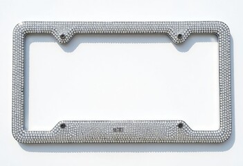 License plate frame with embedded gems on white background
