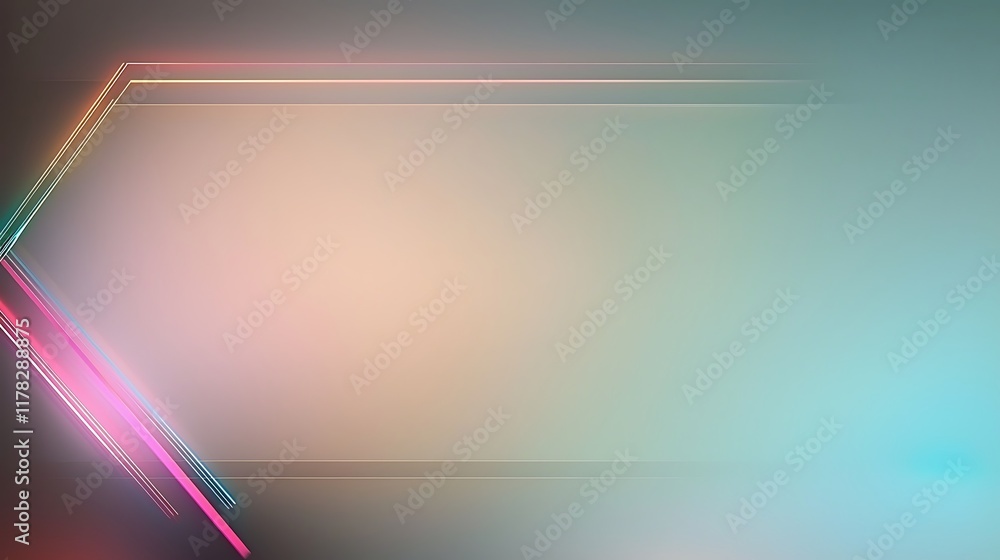 Aufkleber abstract pastel background with glowing lines forming a frame, suitable for presentations or website