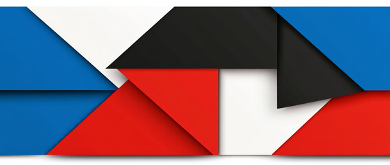 Fototapeta premium Colorful geometric abstract art with layered shapes