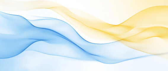 Obraz premium Blue and yellow abstract waves create serene flow