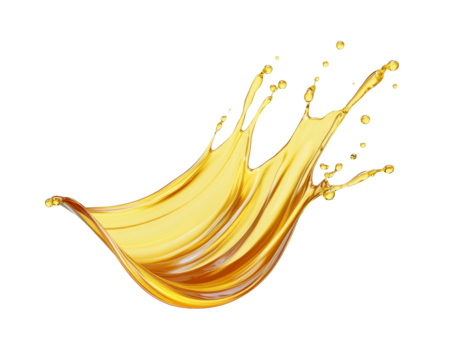 High-Quality PNG golden liquid splash on white background