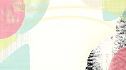 Abstract pastel shapes and textures on white background.