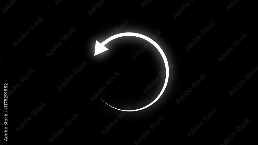 Poster spinning circle arrow. please wait, animation,. rotating arrow circle symbol repeating, refreshing s