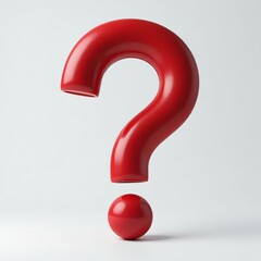 Red question mark with sphere on a white background