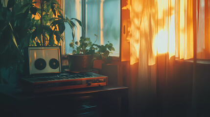 Lo-Fi music picture The background that goes well with the lo-fi music genre Generative AI