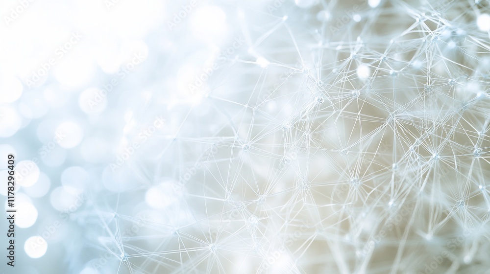 Aufkleber Abstract network connection background with bokeh lights.